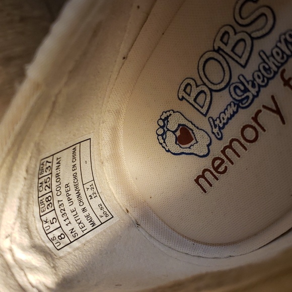 BOBS from Skechers, memory foam, white lace loafers,womens size 8. - Picture 8 of 9